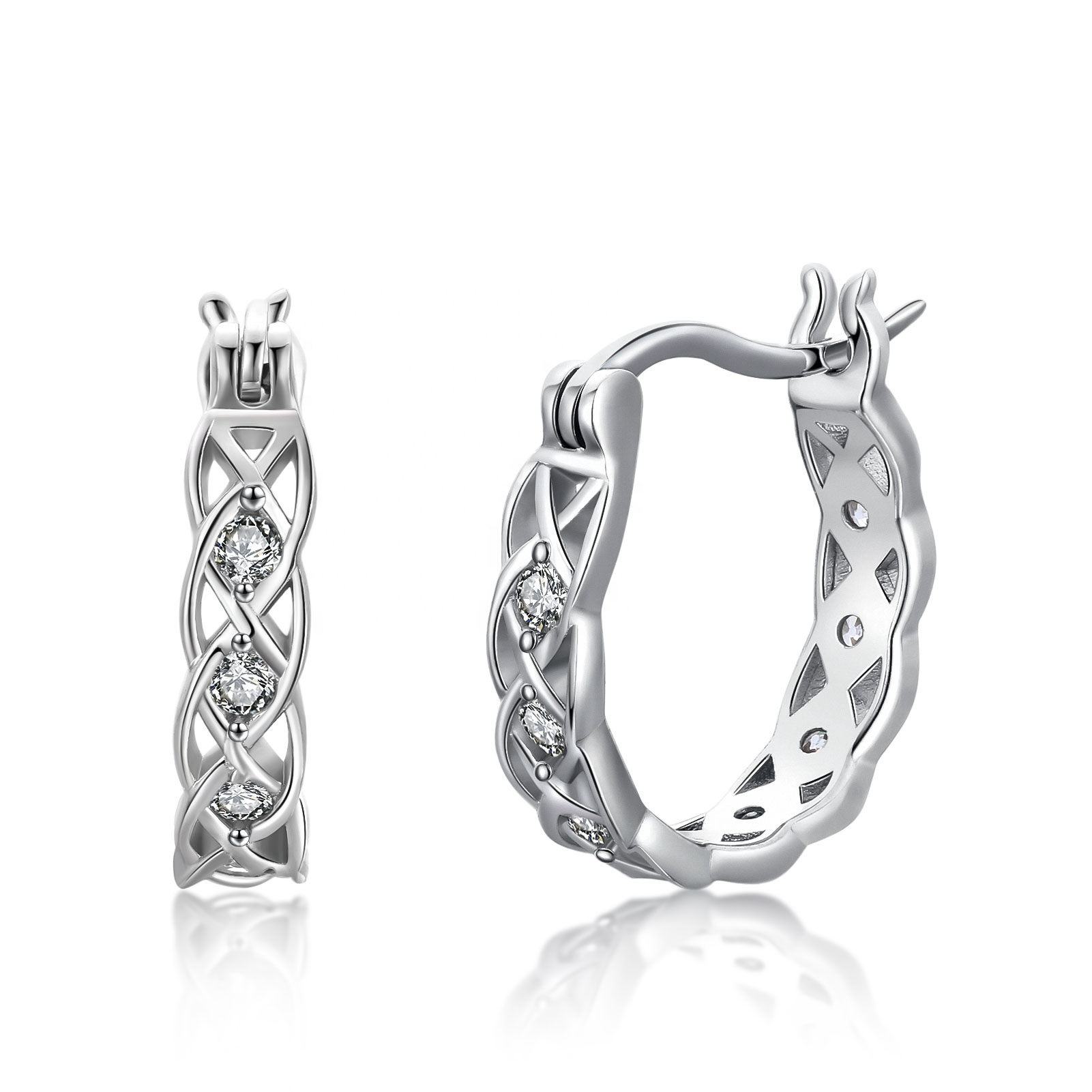 Celtic Knot Infinity Hoop Silver Earrings