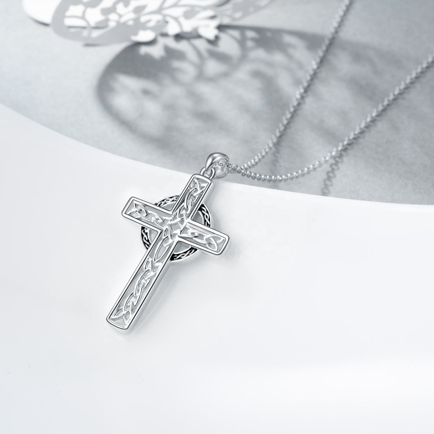 Celtic Cross Silver Necklace