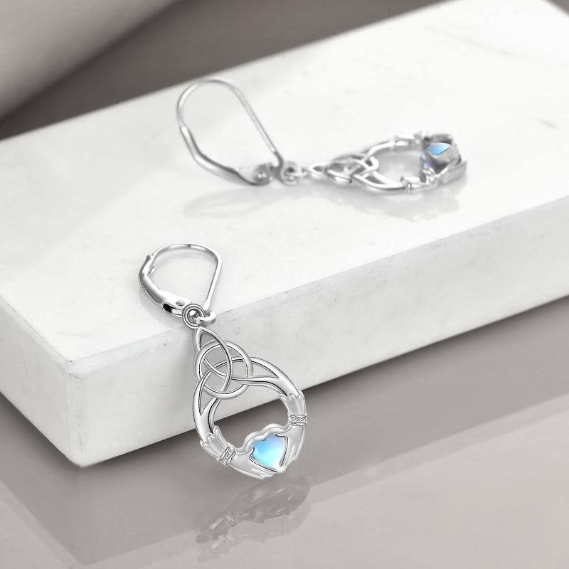 Blue Lake Claddagh Drop Silver Earrings